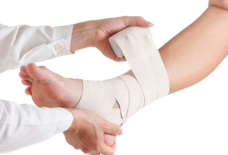 Elastic supportive orthopedic bandage, compression stabilizer ankle